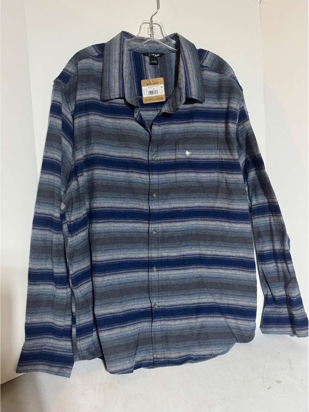 Eddie Bauer Mens 2XL Field Flannel Flex 2.0 Shirt Dusty Blue
